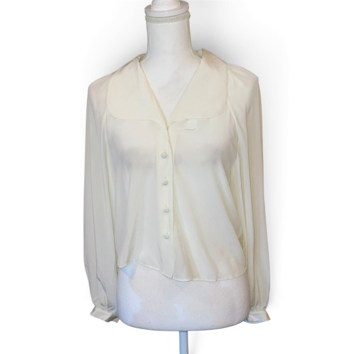 Frame The Silk Gala Shirt, Cream XS NWT