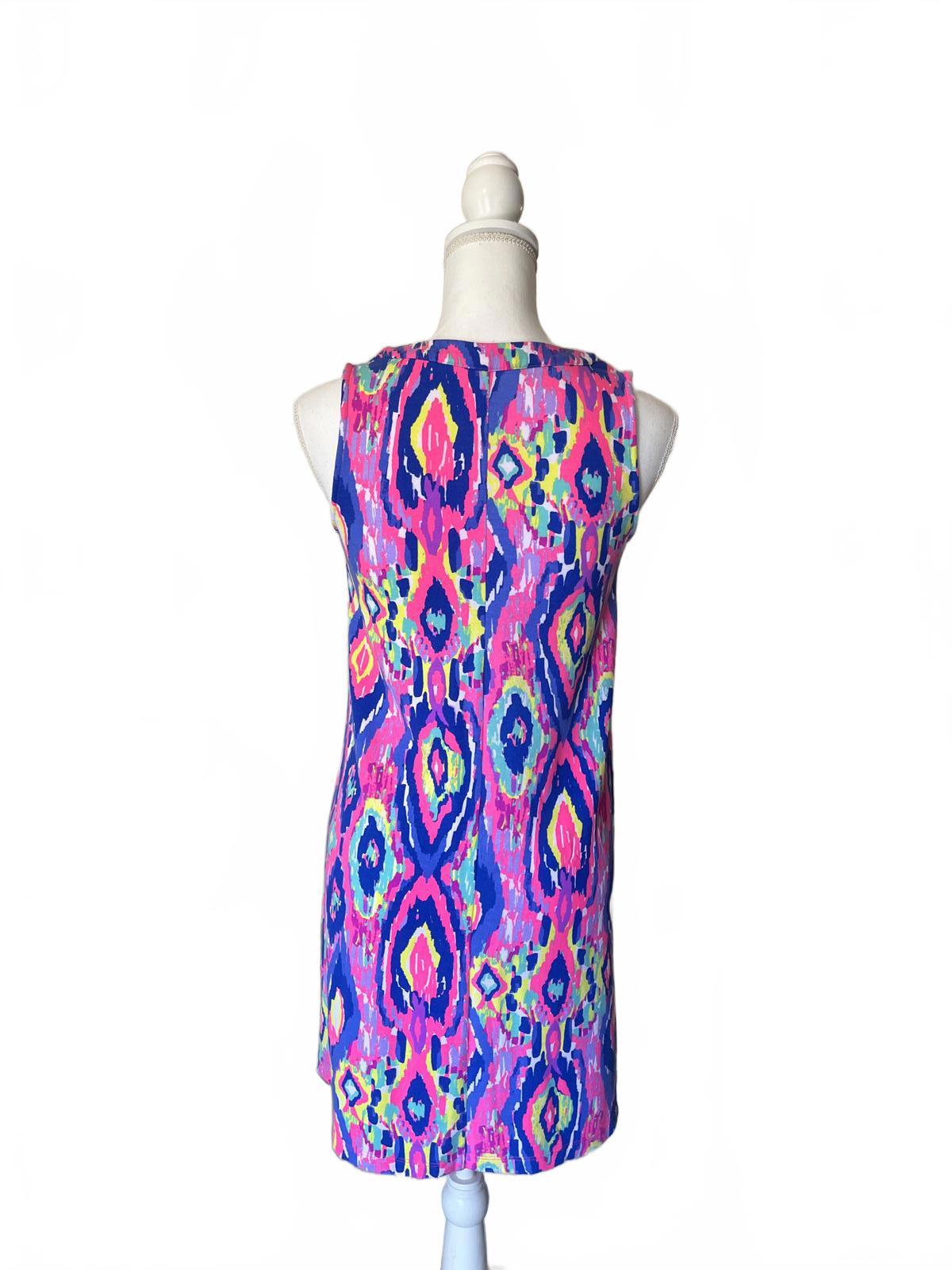 Lilly Pulitzer Multi-Color Sleeveless Mini Dress with V-Neck, XS