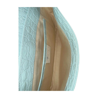 BY FAR Croc-Embossed Shoulder Bag – Icy Mint