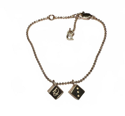 Dior Gold Tone Dice Charm Bracelet