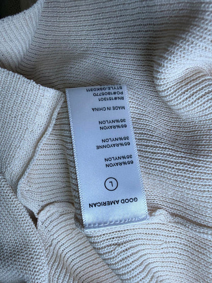 Good American Long Sleeve Knit Top in Cream, Large (NWT)