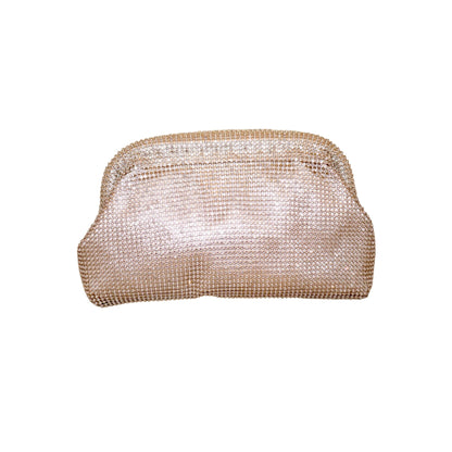 Jessica McClintock Gold Mesh Evening Bag With Chain Strap
