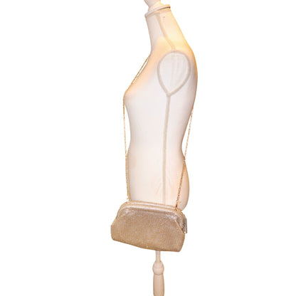 Jessica McClintock Gold Mesh Evening Bag With Chain Strap