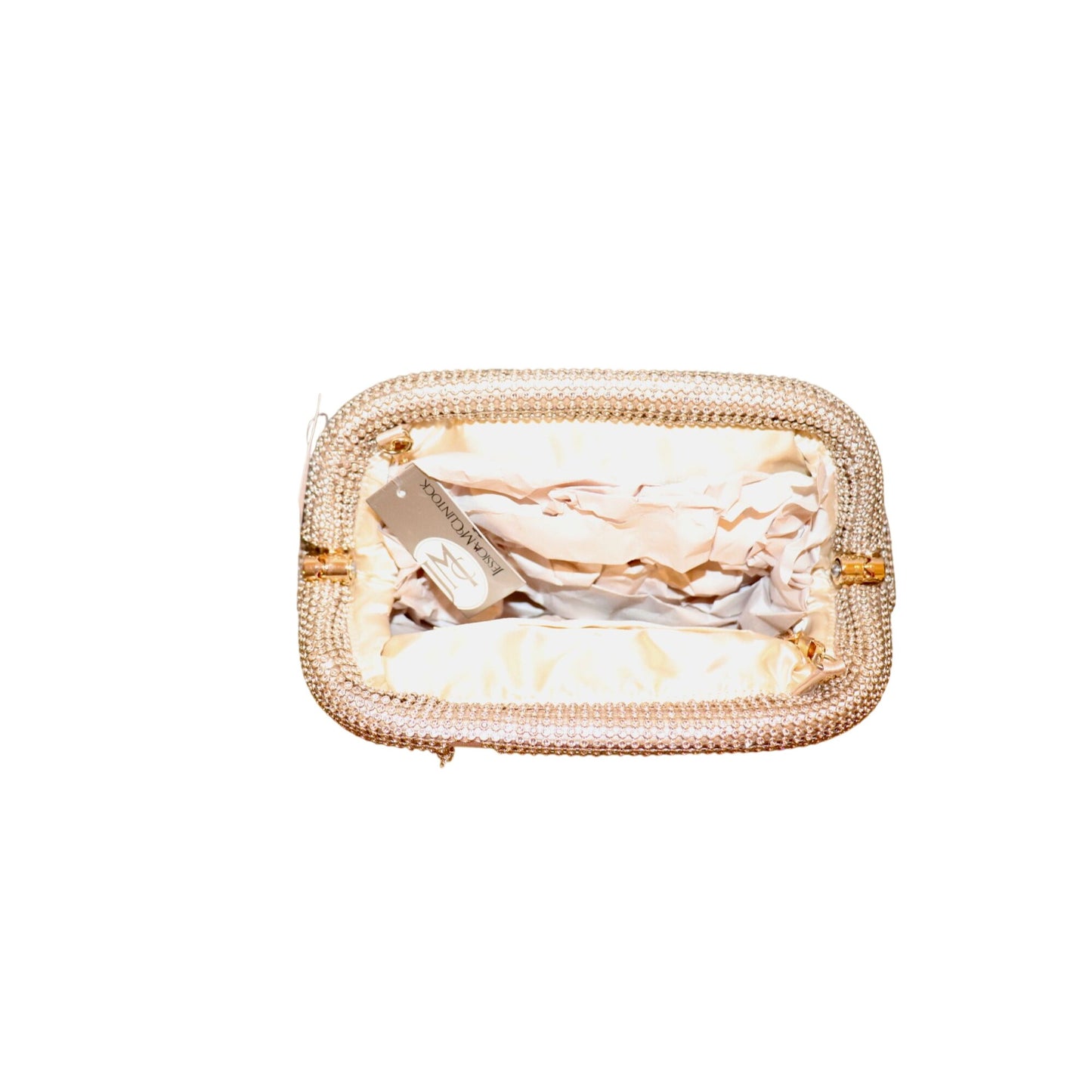 Jessica McClintock Gold Mesh Evening Bag With Chain Strap