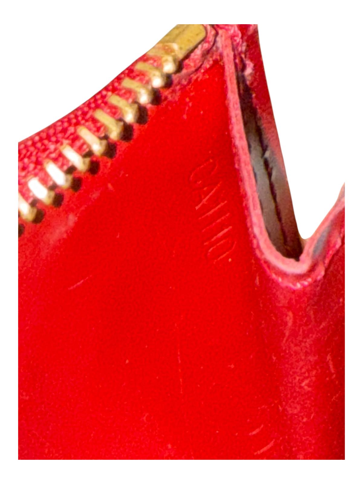 Louis Vuitton Red Vernis Leather Zip Wallet