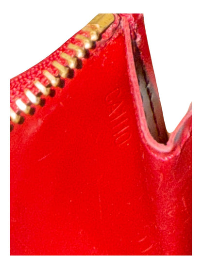 Louis Vuitton Red Vernis Leather Zip Wallet