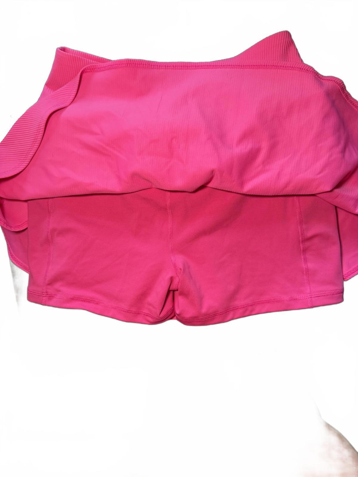 New Yogalicious Women's Pink Athletic Skirt with Built-in Shorts