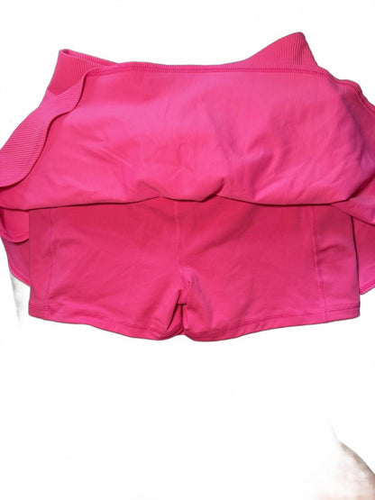 New Yogalicious Women's Pink Athletic Skirt with Built-in Shorts