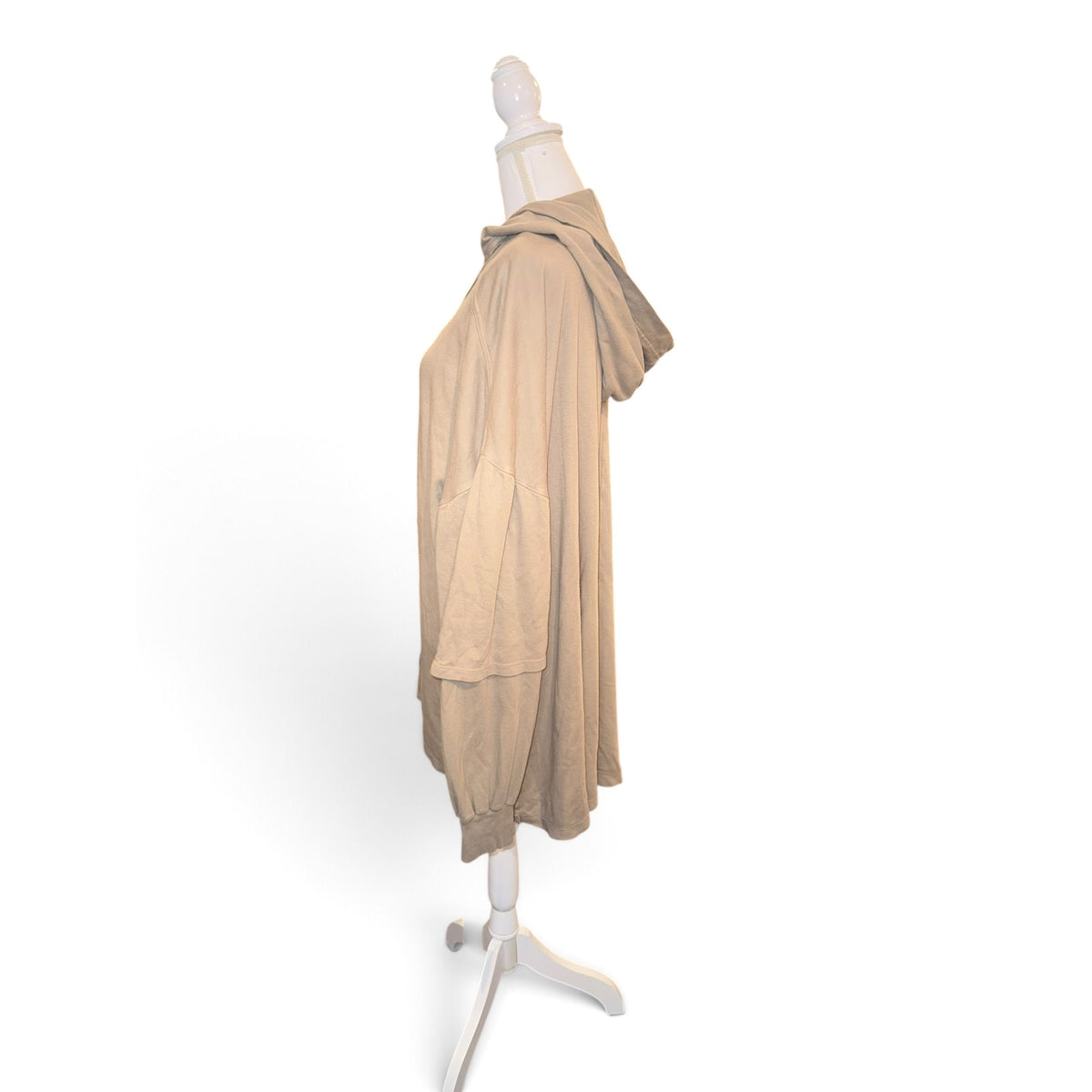 Rick Owens DRKSHDW Double Sleeve Oversized Hoodie "Dirty Pearl" OS New NWT