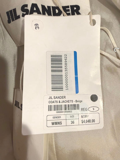 Jil Sander Color Block Long Wool Blend Coat with Belt, Small (oversized) NWT