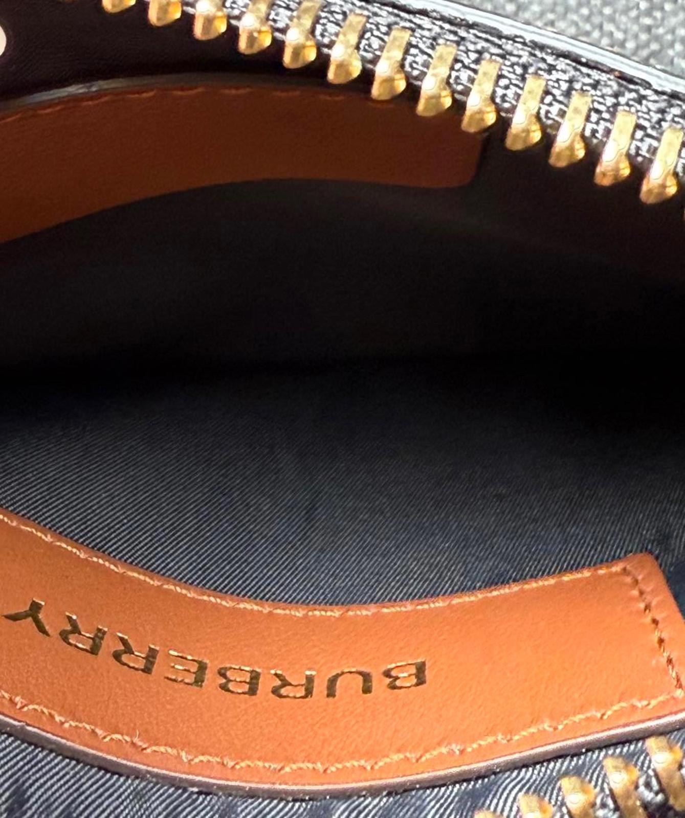 New Burberry Monogram Brown Zip Small Wallet