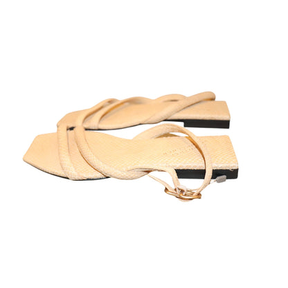 Dorothee Schumacher Beige Snake Print Leather Sandals, Size 40/10