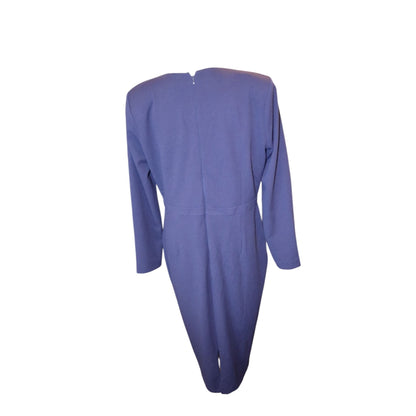 Alexa Admor Arleth V-neck sheath navy dress, XL