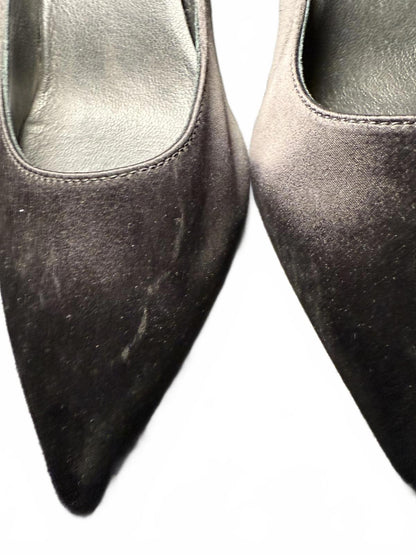 Aquatalia Women's Black Satin Pumps, size 8.5