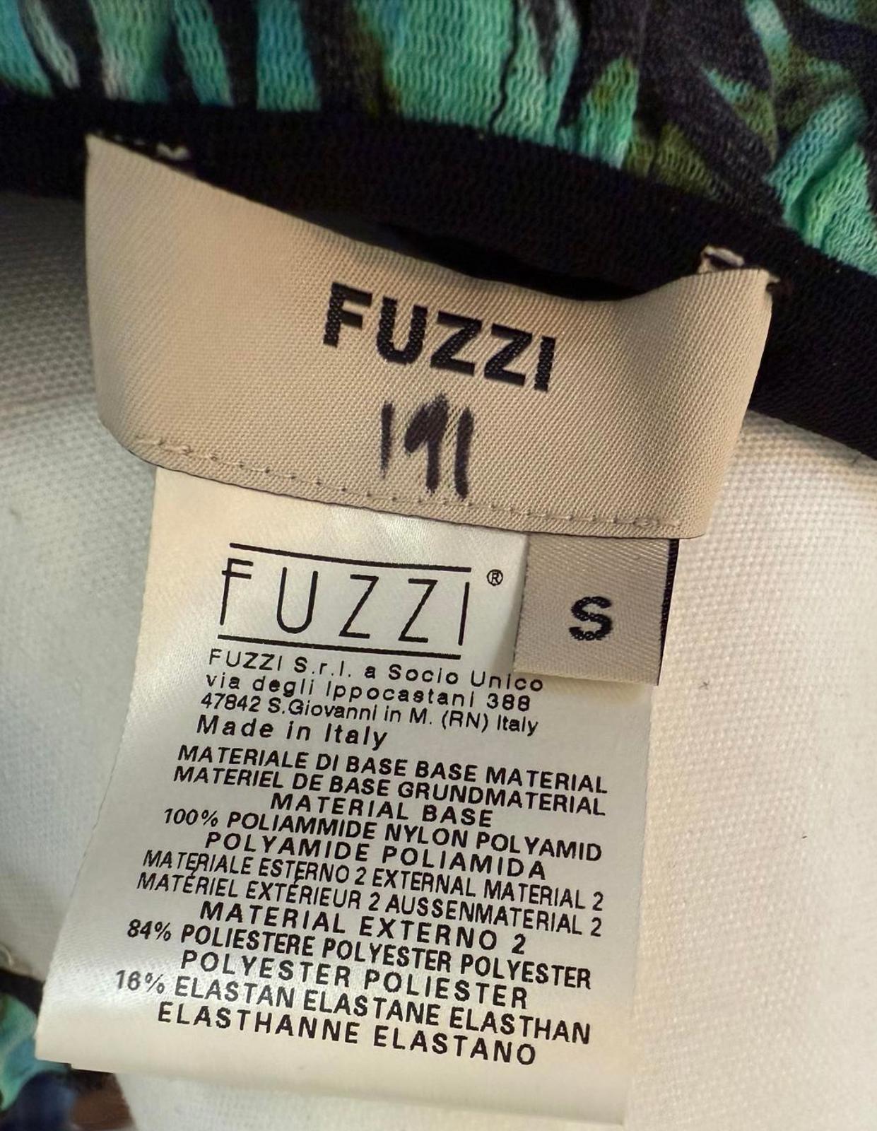 New Fuzzi Sleeveless Green and Black Patterned Dress, Size Small