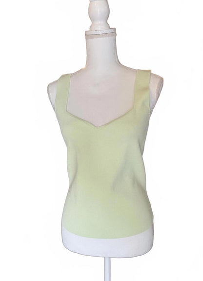 New Vince Light Green Sweetheart Knit Tank, Size Large