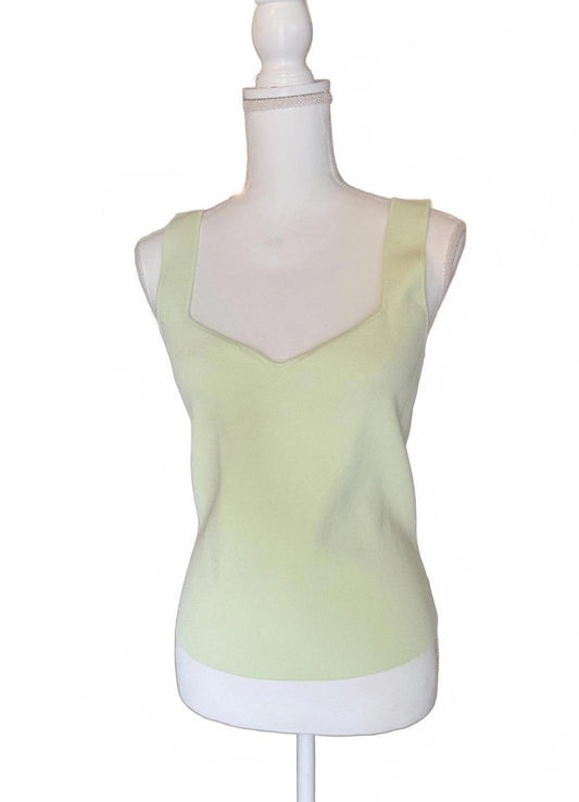 New Vince Light Green Sweetheart Knit Tank, Size Large