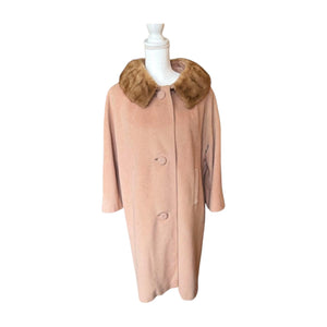 Bernhard Altmann Vintage Wool & Fur Coat, Adormé Collection, Large