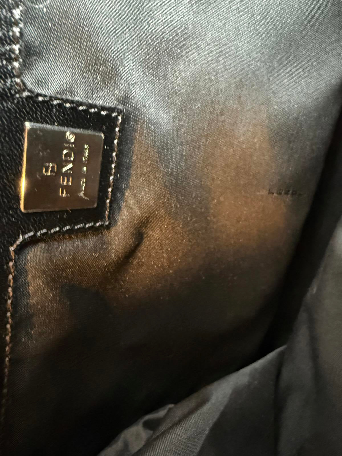 Fendi Black Neoprene & Leather Trim Shoulder Bag