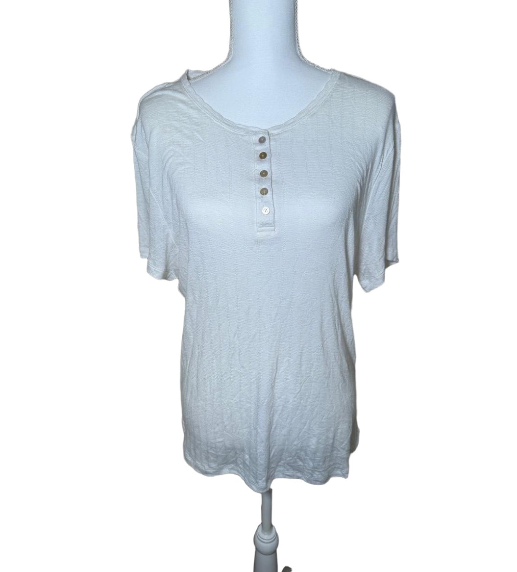 New Womens 3 Dots T-Shirt Size XL Off White Textured