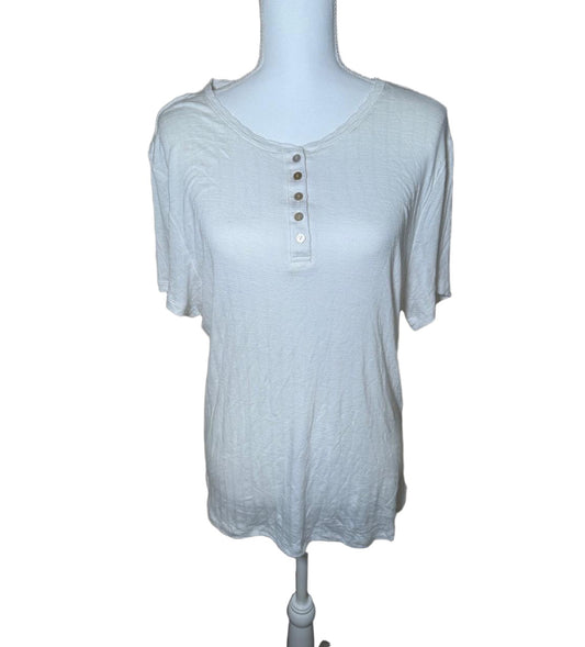 New Womens 3 Dots T-Shirt Size XL Off White Textured