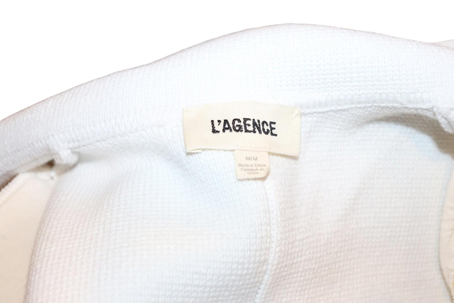L'AGENCE Women's White Cotton Blend Blazer, Size M