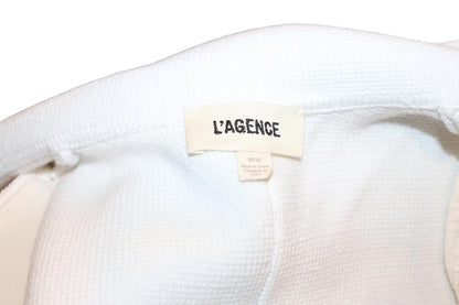 L'AGENCE Women's White Cotton Blend Blazer, Size M