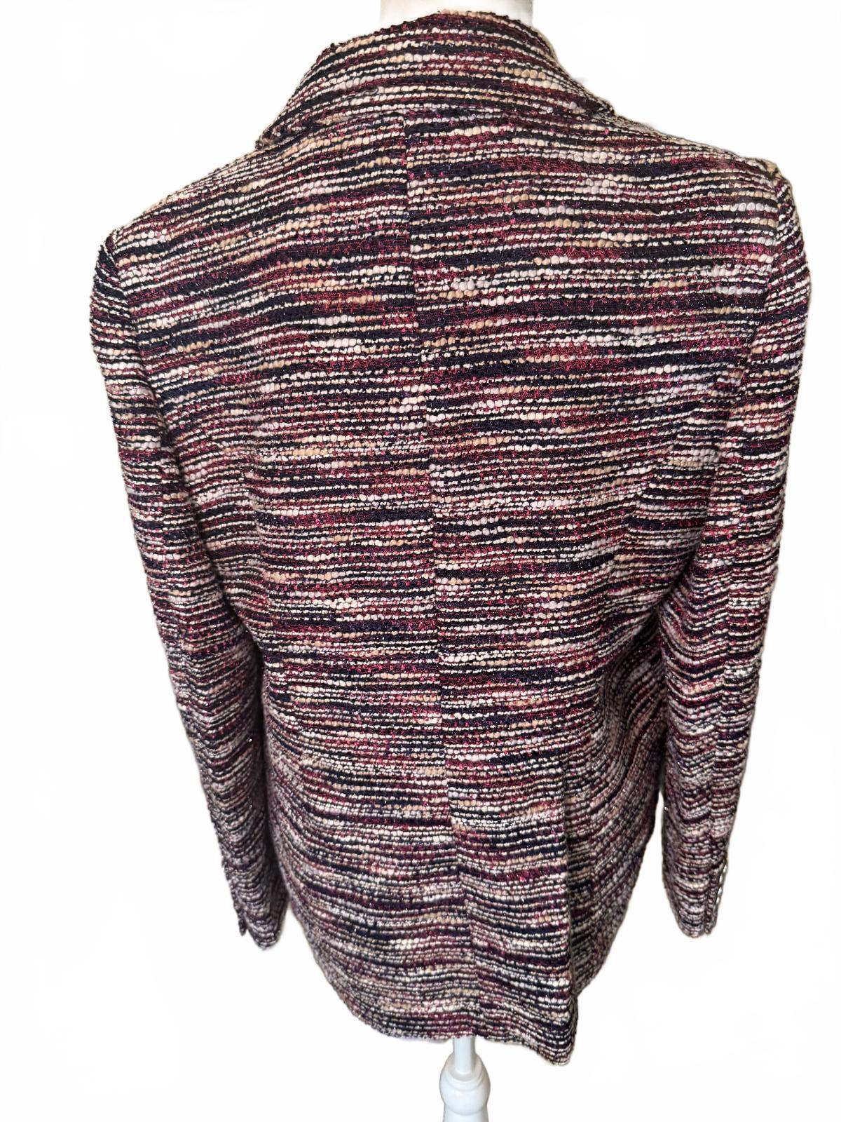 New Elie Tahari Multi-Color Tweed Double-Breasted Blazer, size 14
