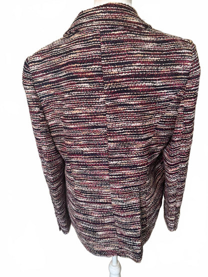 New Elie Tahari Multi-Color Tweed Double-Breasted Blazer, size 14