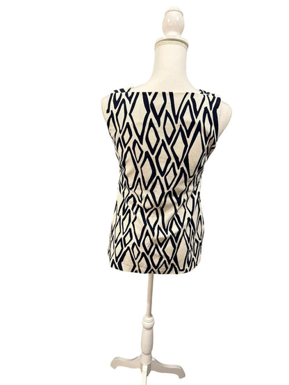 Diane von Furstenberg (DVF) Geometric Sleeveless Top, Size 2