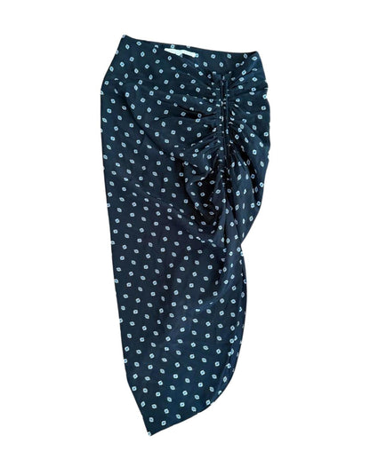 Veronica Beard Black Polka Dot Ruched Skirt, Size 6