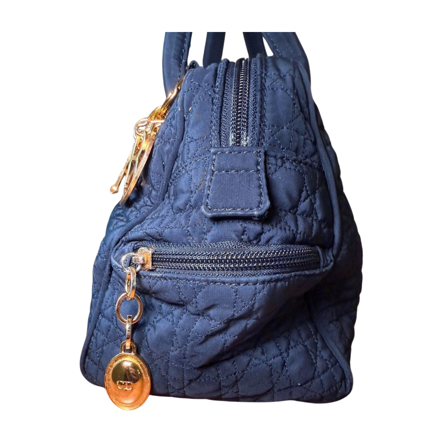 Lady Dior Cannage Medium Quilted Nylon Handbag