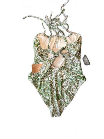 New Berlook Green and White Patterned One-Piece Swimsuit, XS