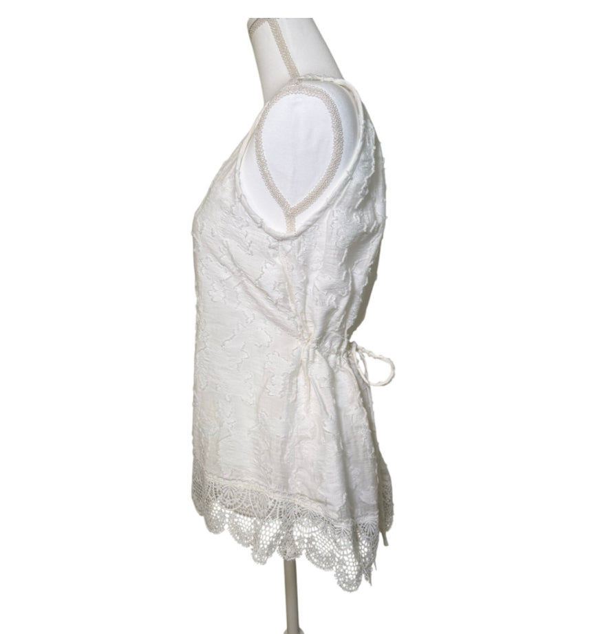 Derek Lam 10 Crosby Sleeveless Lace Hem Top, Size 6