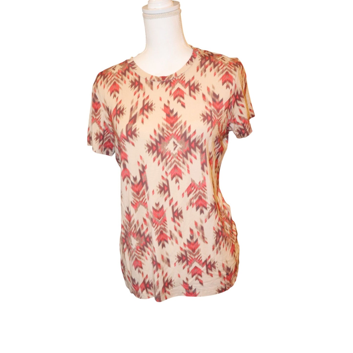 L'Agence Ressi Crewneck Tee Ganado Print , Large NWT