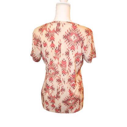 L'Agence Ressi Crewneck Tee Ganado Print , Large NWT