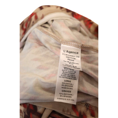 L'Agence Ressi Crewneck Tee Ganado Print , Large NWT