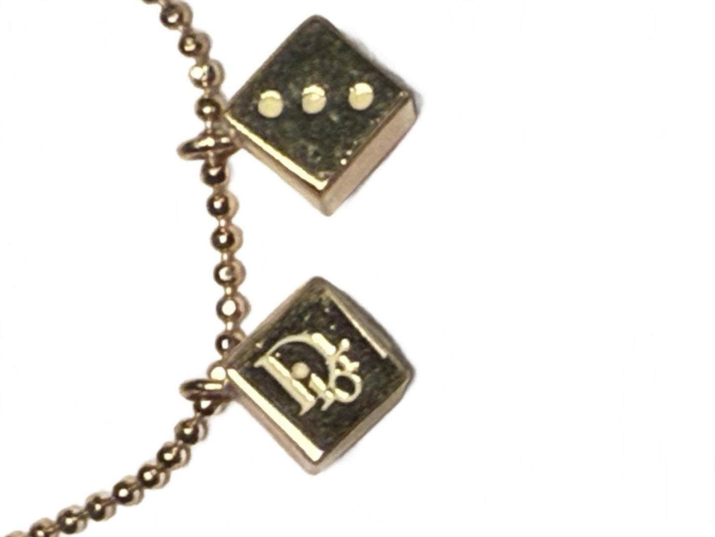 Dior Gold Tone Dice Charm Bracelet