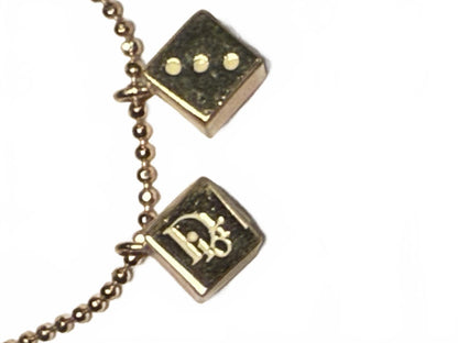 Dior Gold Tone Dice Charm Bracelet