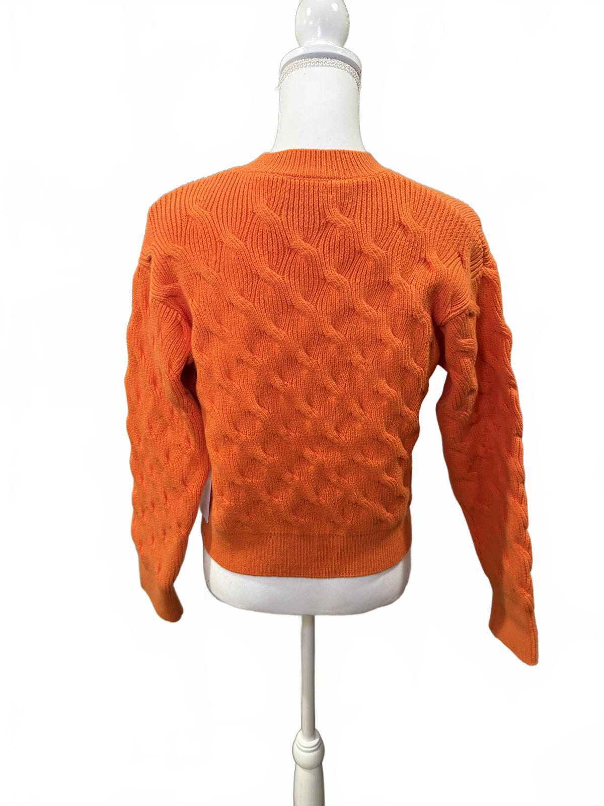 Stitches + Stripes Orange Cable Knit Sweater, Small (NWT)