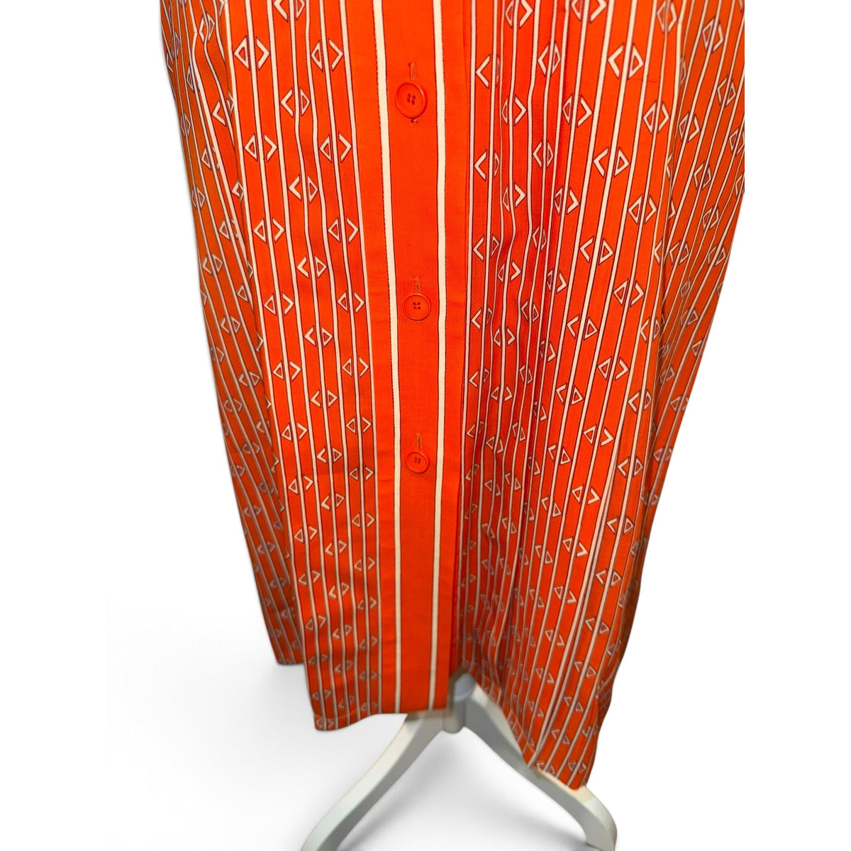 Miss Dior Orange and White Monogram Belted Shirt Dress, Size 11