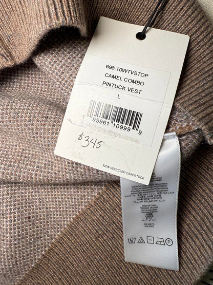 New Re/Done Brown Argyle Pattern Button-Back Sweater Vest, Large