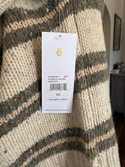 NWT Spiritual Gangster Striped Knit Cropped Sweater, Size XSmall