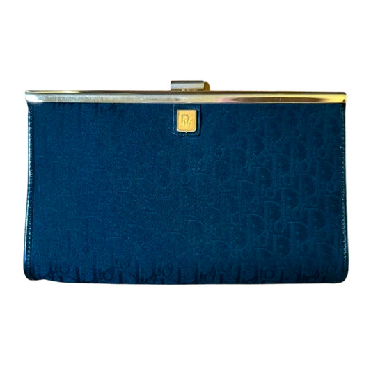 Christian Dior Trotter Kiss-Lock Clutch Bag, Black/Gold