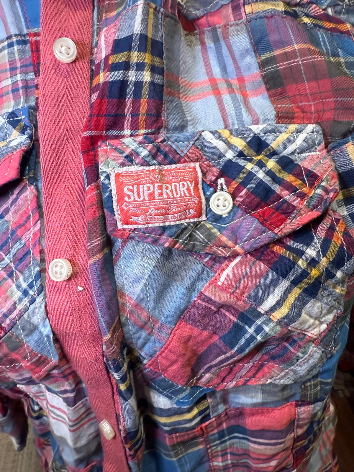 New Superdry Plaid Button-Up Shirt for Women, Medium