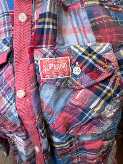 New Superdry Plaid Button-Up Shirt for Women, Medium