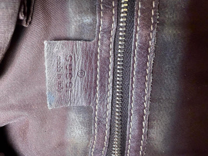 Gucci Vintage Indy Hobo Brown Leather Top Handle Bag