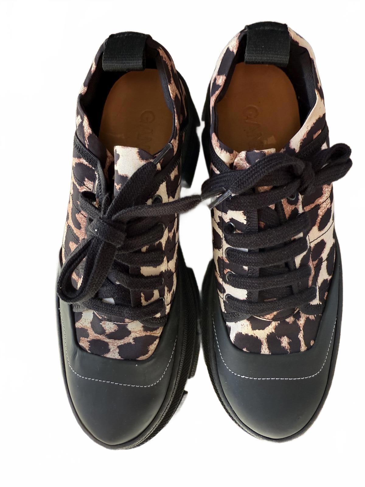New Ganni Leopard Print Women's Sneakers, EU 40