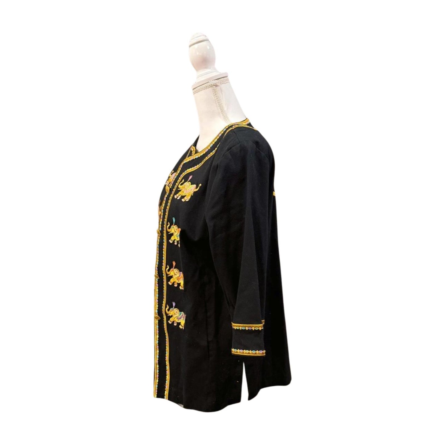 Bob Mackie Vintage Wearable Art Embroidered Elephant Jacket, Size L