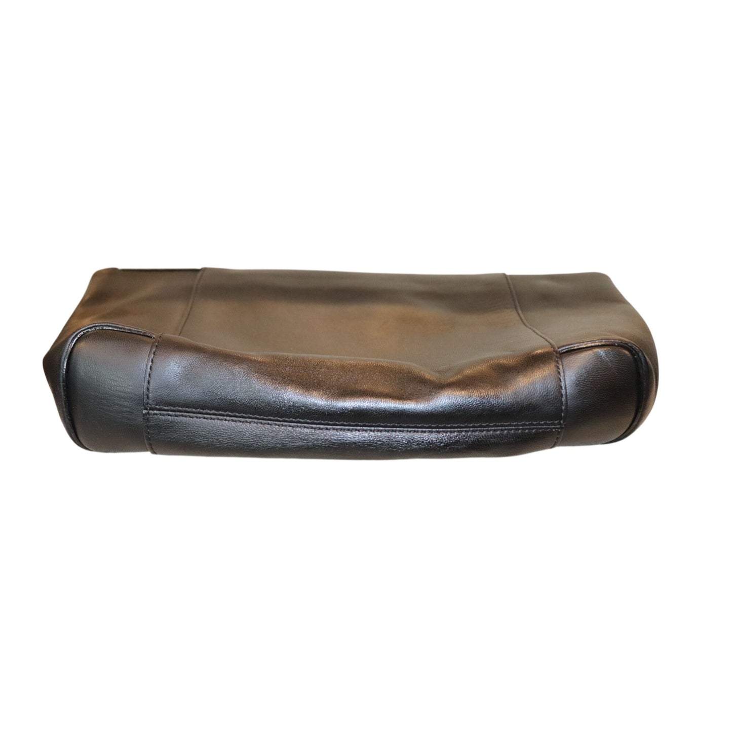 Victoria Beckham Black Leather Foldover Clutch Bag